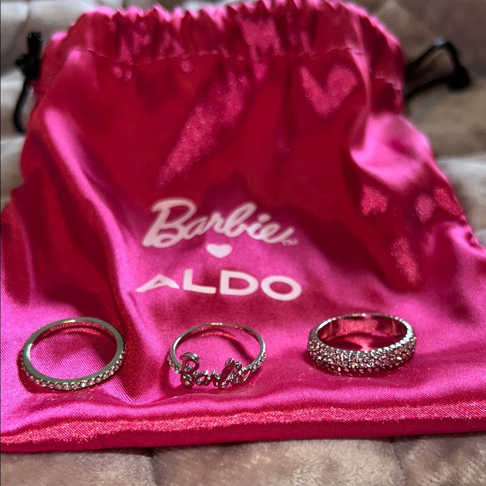 Barbie x ALDO Silver Ring Set